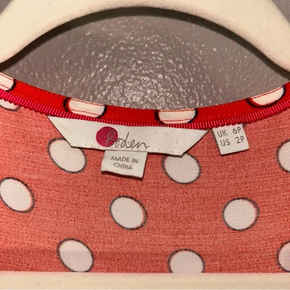Boden Red Polka Dot Midi Dress - Picture 4 of 4